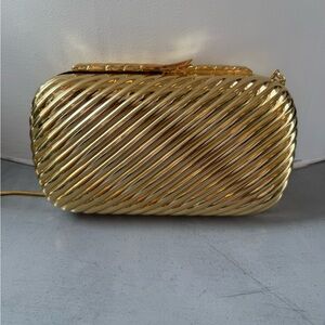 Judith Leiber Gold Spiral Clutch